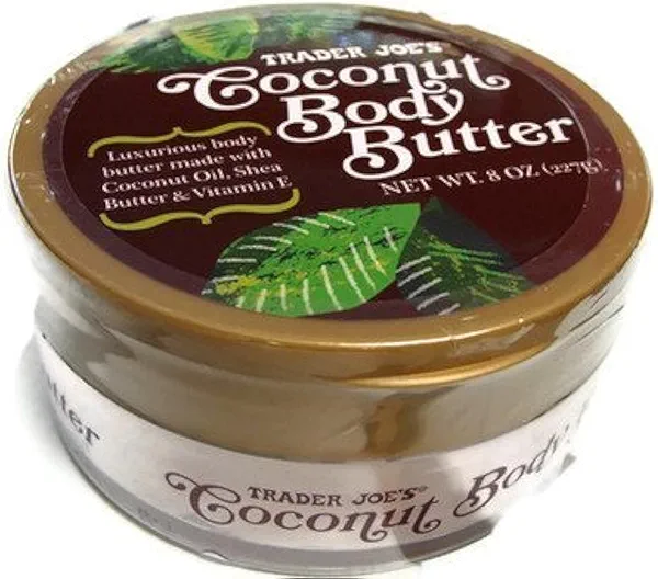 Trader Joe's Coconut Body Butter made with Coconut Oil, Shea Butter & Vitamin E in 8 oz. Cruelty Free (Pack of 5)