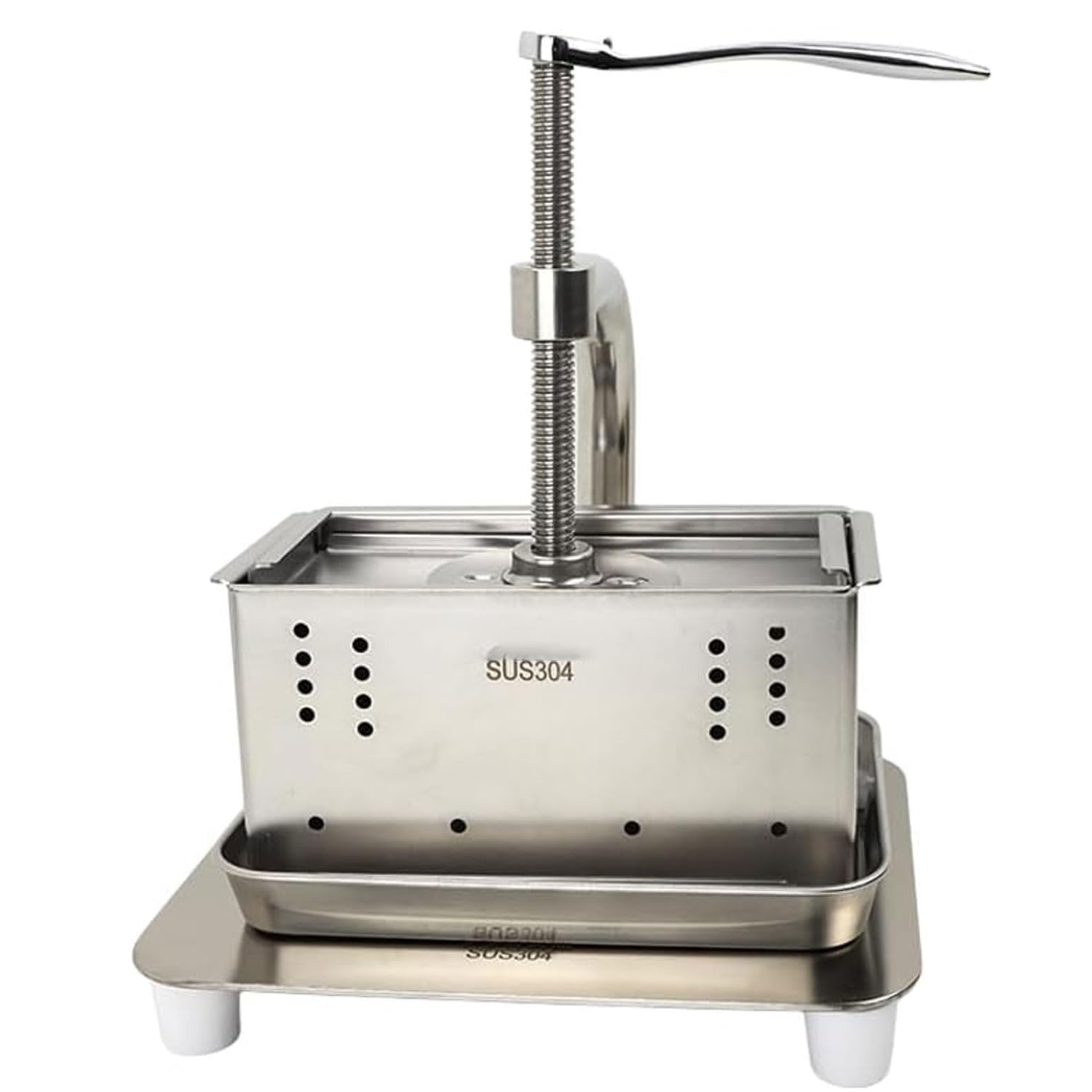 Tofu-Presse, 2 l Edelstahl-Form, leicht zu reinigen und abnehmbar, Hebel-Design für den privaten und gewerblichen Gebrauch, perfekt für Restaurants und Kantinen