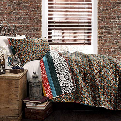 Lush Decor C21842P14-000 Boho Stripe Reversible Cotton Quilt 3-Piece Set thumb #2