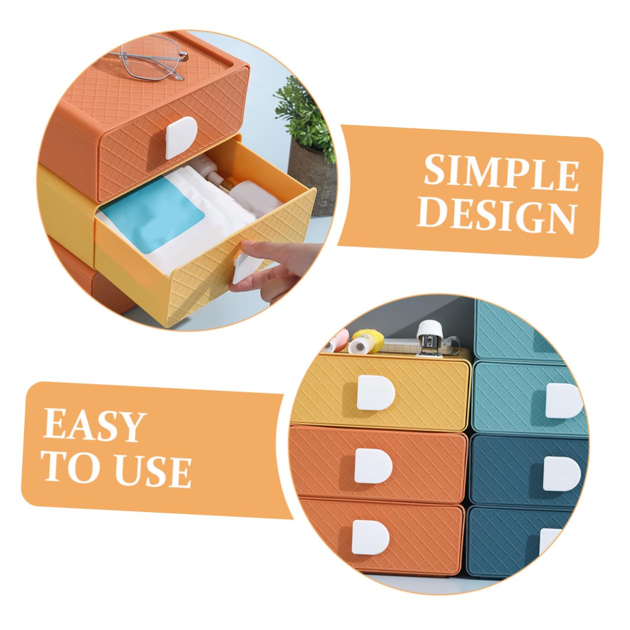 Multi-tiered Multi-function Storage Box with Large Capacity Stackable Desktop Drawer Organizer for Cosmetics Stationery And Sundries Set in And