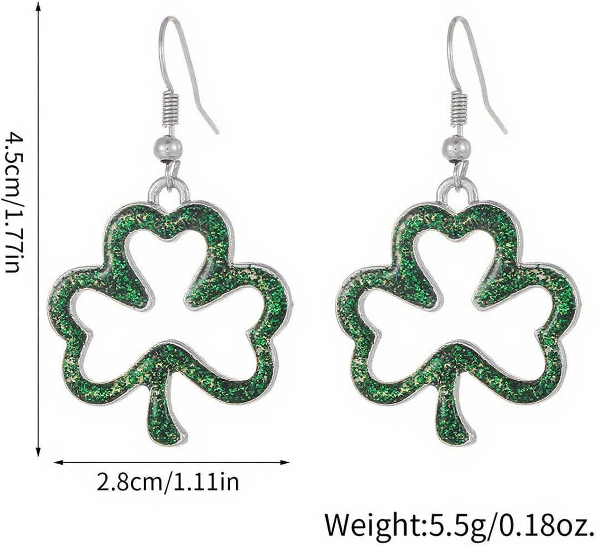 St Patrick's Day Earrings for Women Green Shamrock Dangle Earrings Irish Clover Earring Clover Good Luck Earring Irish Holiday Party Outfits St. Patrick's Day Accessories Jewelry Gift for Women - Image 4