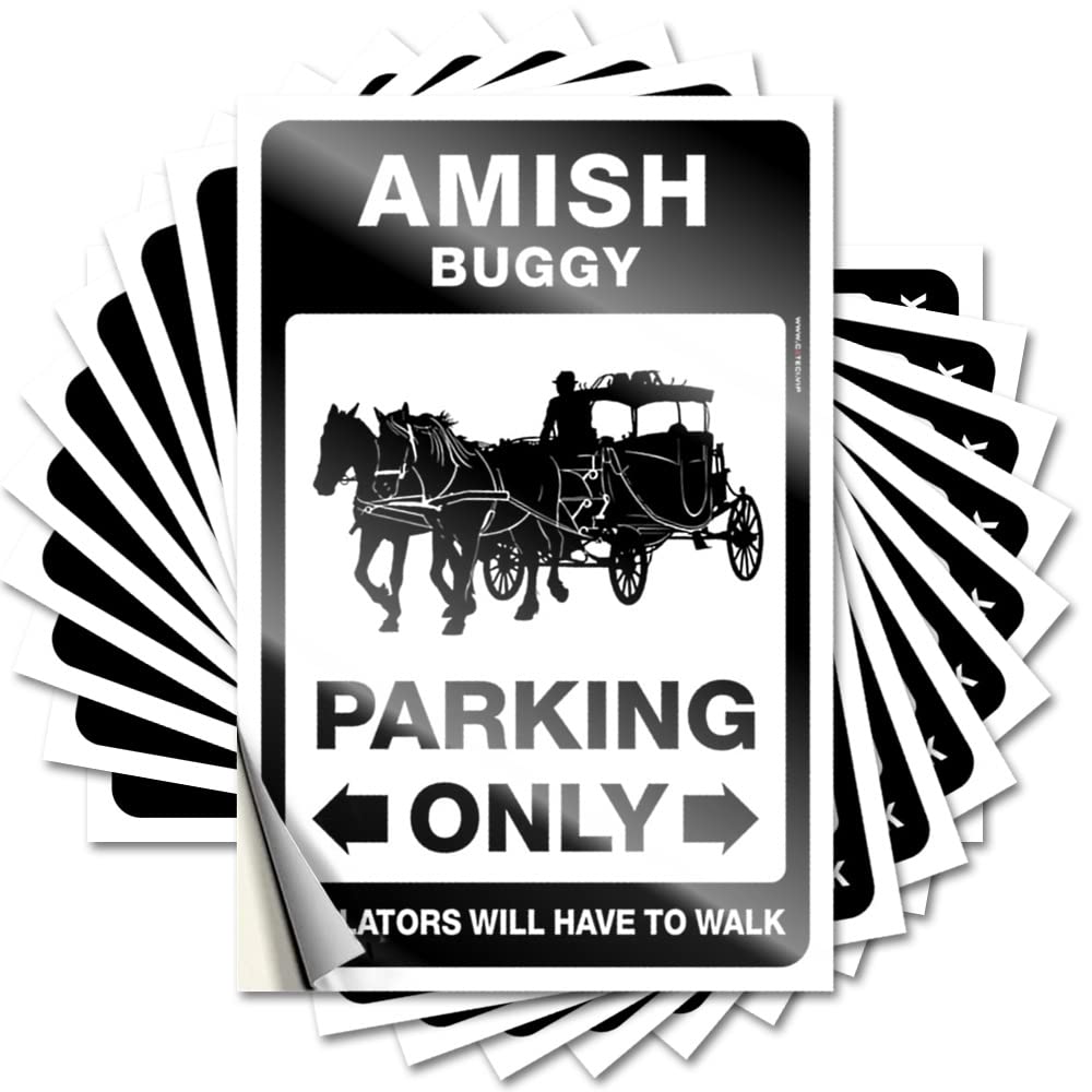 Amish Buggy Parking Only Music Exterior DIY | Heavy Tattoos Bottle Removable Vinyl Sticker Decal(8X12CM)