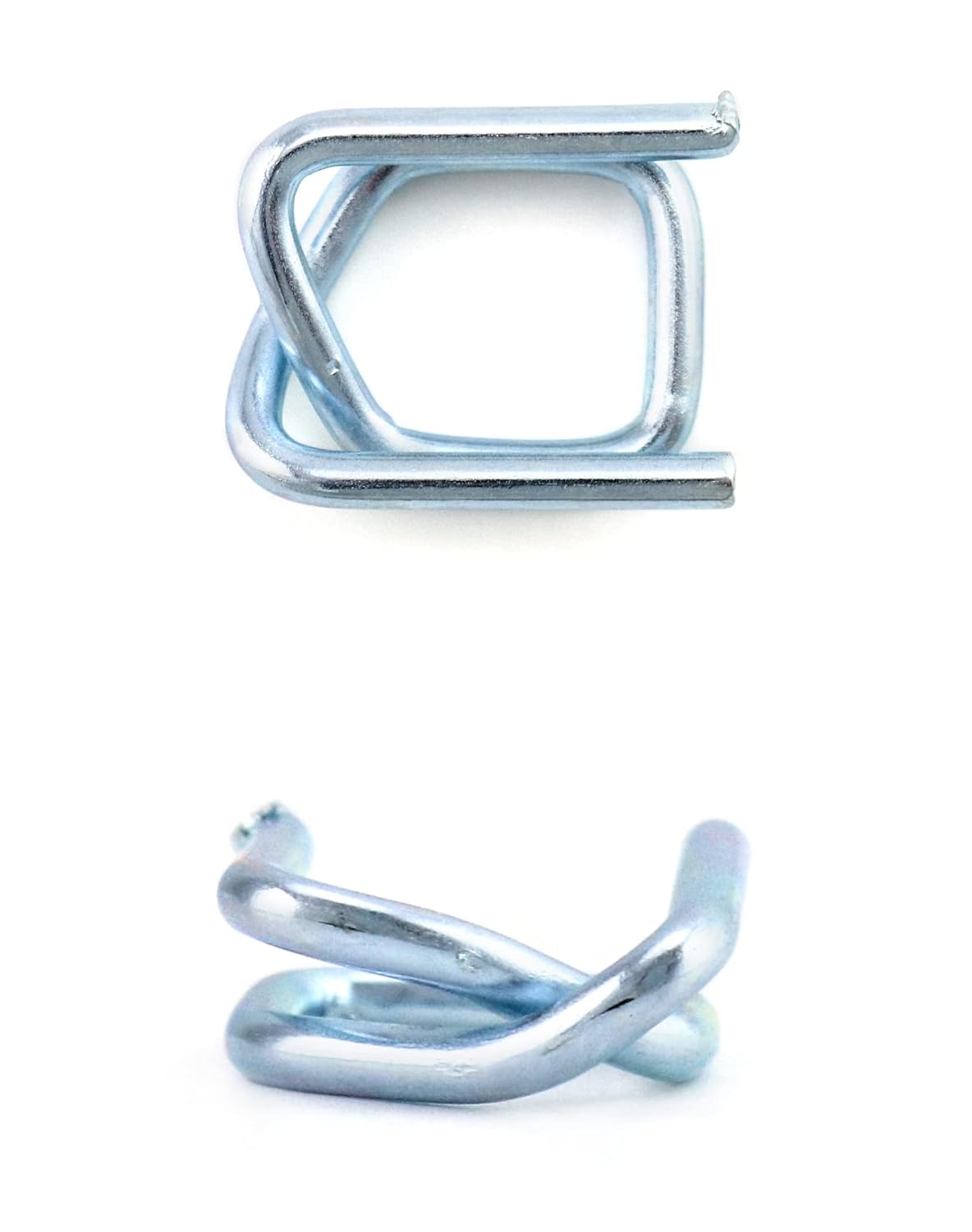 QWORK Metal Wire Buckle, 1/2" Width, 50 Pack, Silver, for Polypropylene Strapping Cord Strapping - Image 3