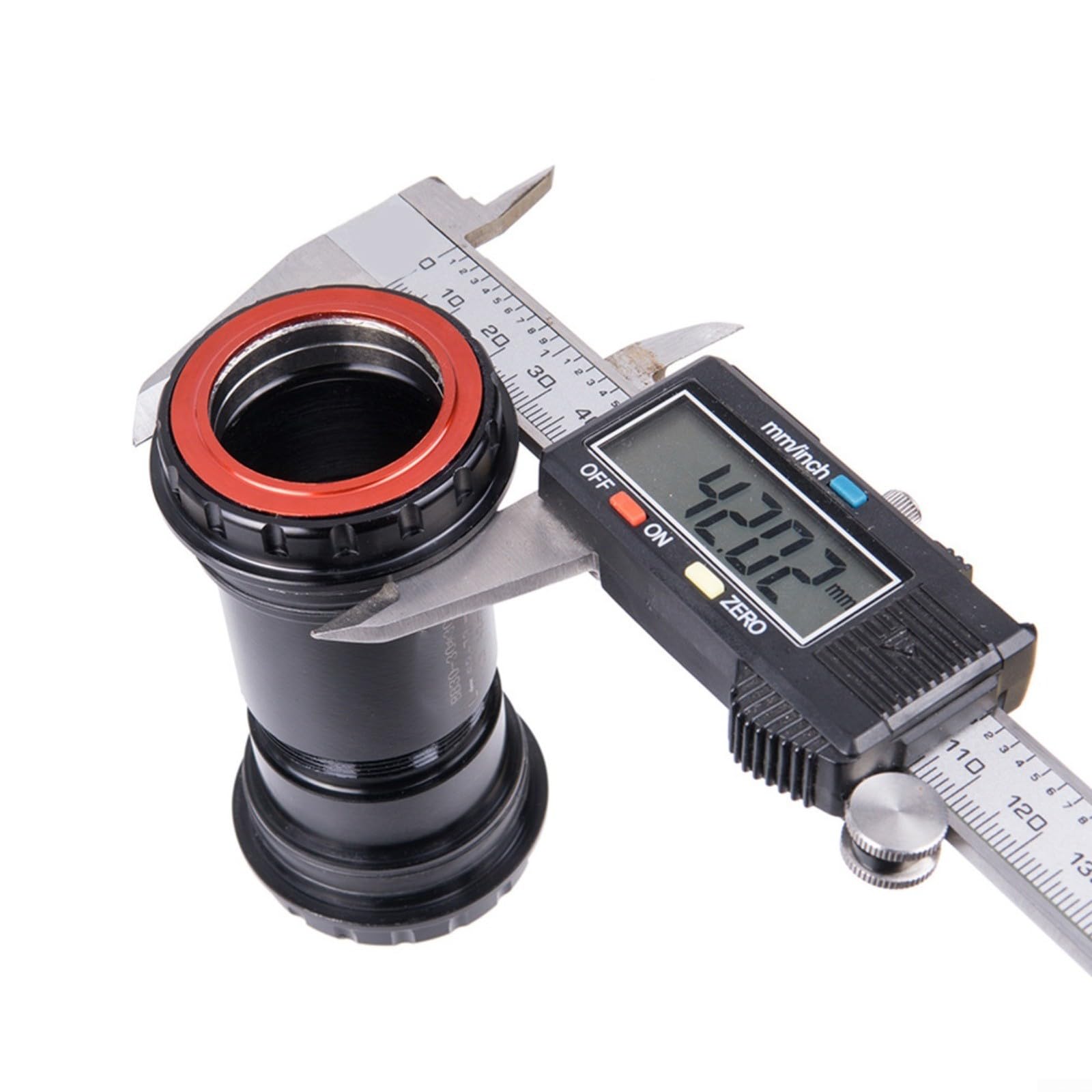 Pressfit - Cuscinetto centrale cavo per BB30 68/73 mm, asse da 30 mm, 4 cuscinetti sigillati, alluminio CNC leggero, centraggio filettato per mountain bike, bici da corsa, nero