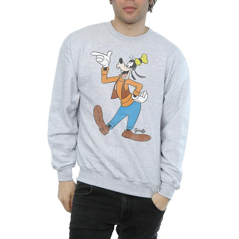 Disney Men's Classic Goofy Sweatshirt X-Large Sport Grey