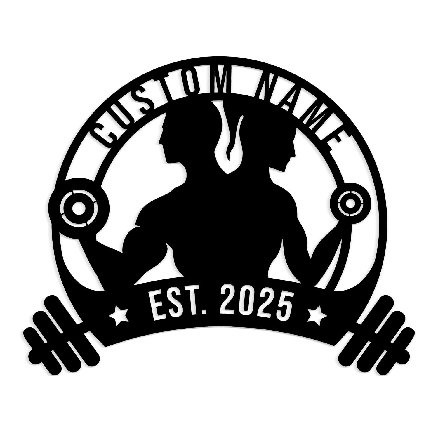 Personalized Metal Gym Sign, Custom Fitness Metal Wall Decor, Yoga Room Sign, fitness room decor, home gym decor, gifts for sports lovers, black metal