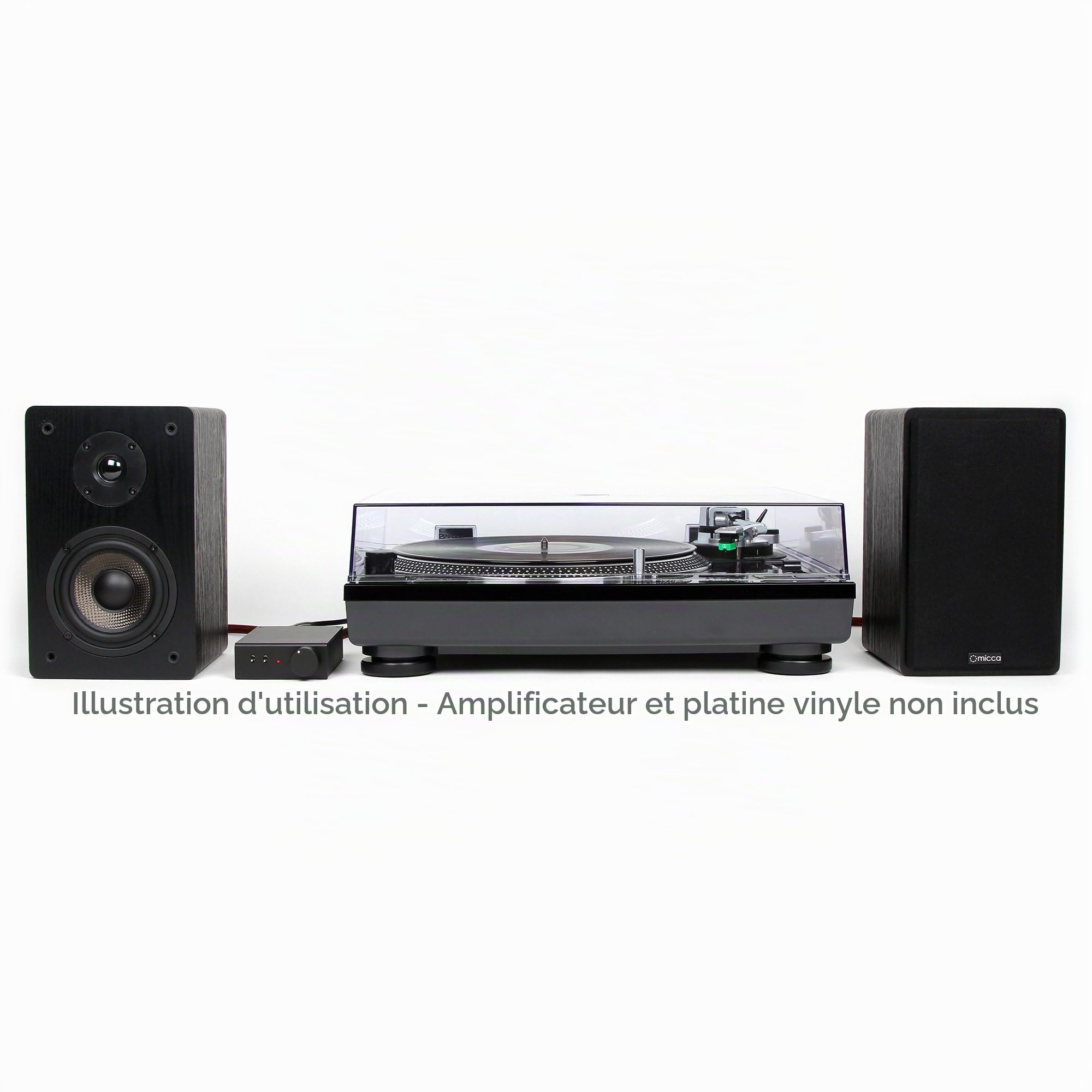 Micca MB42 Bookshelf Speakers for Home Theater Surround Sound, Stereo, and Passive Near Field Monitor, 2-Way (Black, Pair)