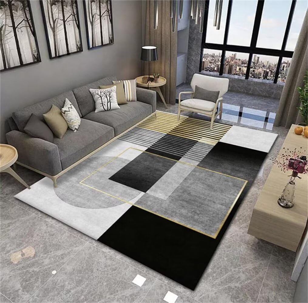 Grand tapis de salon 120x200cm lavable pour en finir avec les taches de repas
