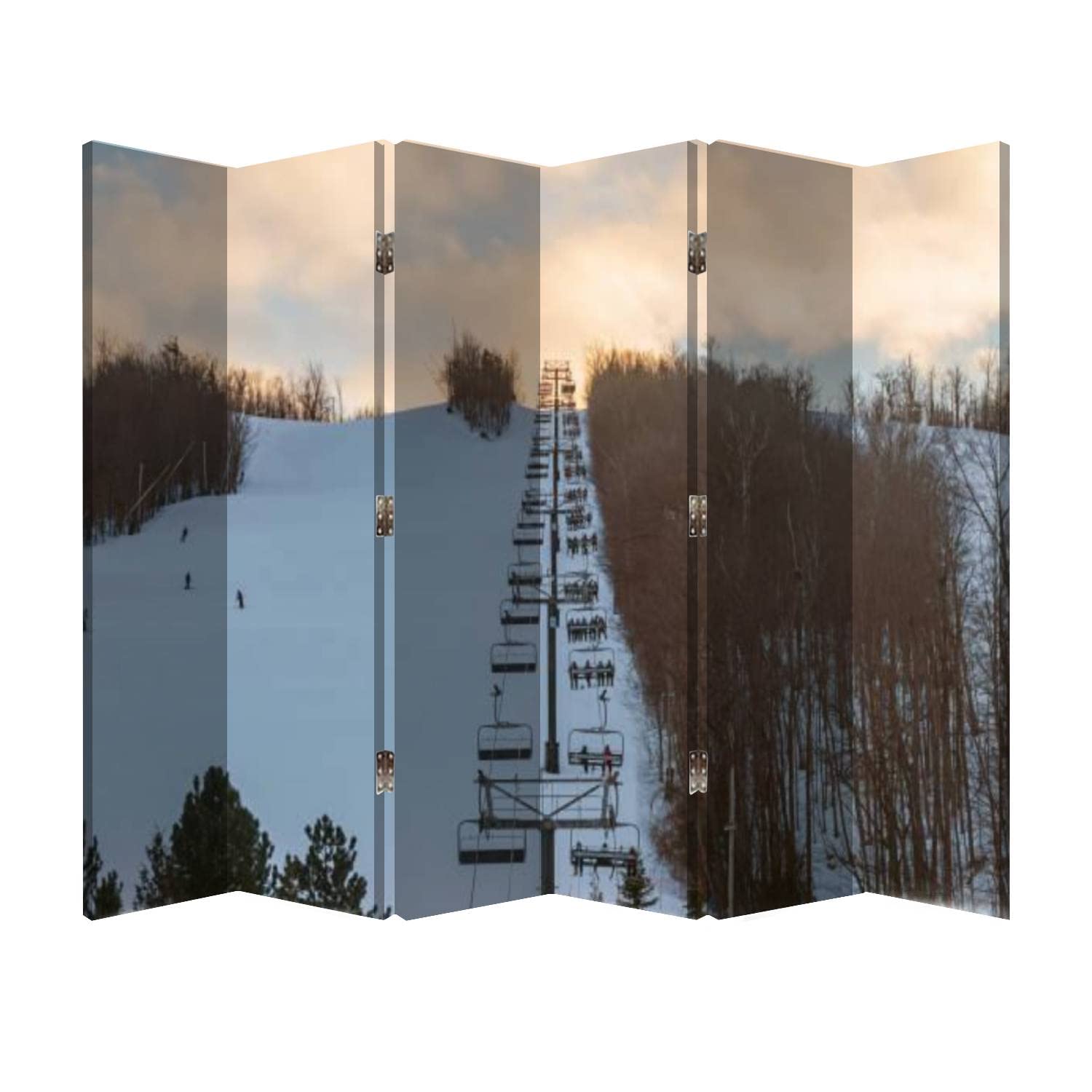 Buy Canvas Room Divider Screen Winter Landscape Skylift Going up a ain