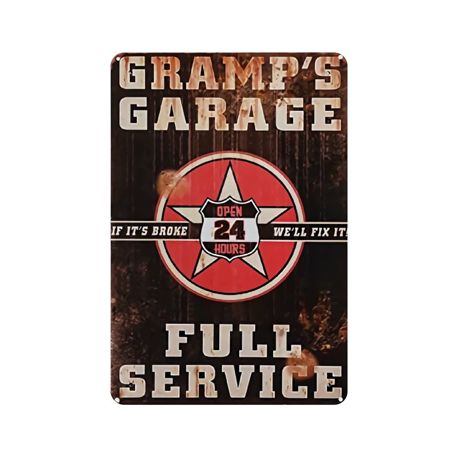 KEYGAMER Grandfather’s Garage Metal Tin Sign, Vintage Plaque Poster Garage Bar Home Wall Decor 8 X 12 Inches