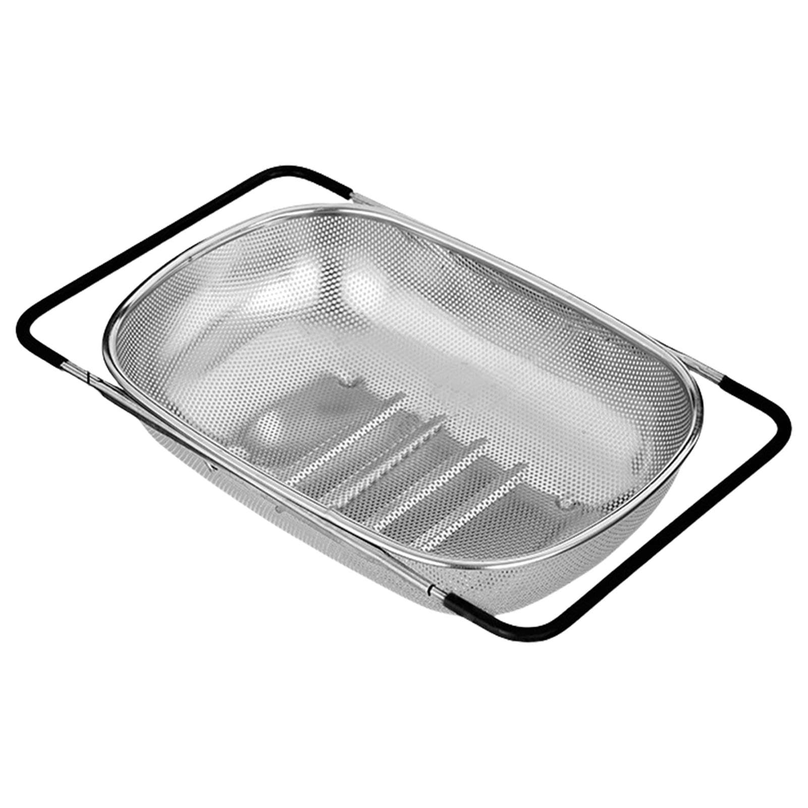 Over Sink Colander | Expandable Stainless Steel | Sink Strainer Basket, Fine Mesh Colander, Large Colander, Rinsing Colander, Kitchen Colander, Strainer Basket for Straining, Rinsing Cooked