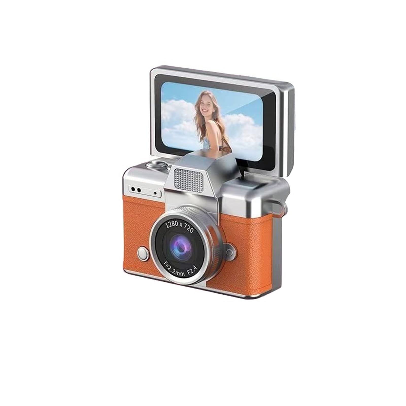 Retro Style Mini CCD Camera with Flip Screen & Neck Strap, Portable Sports Camera for Outdoor Travel Vlogging Photography Gift-image-32