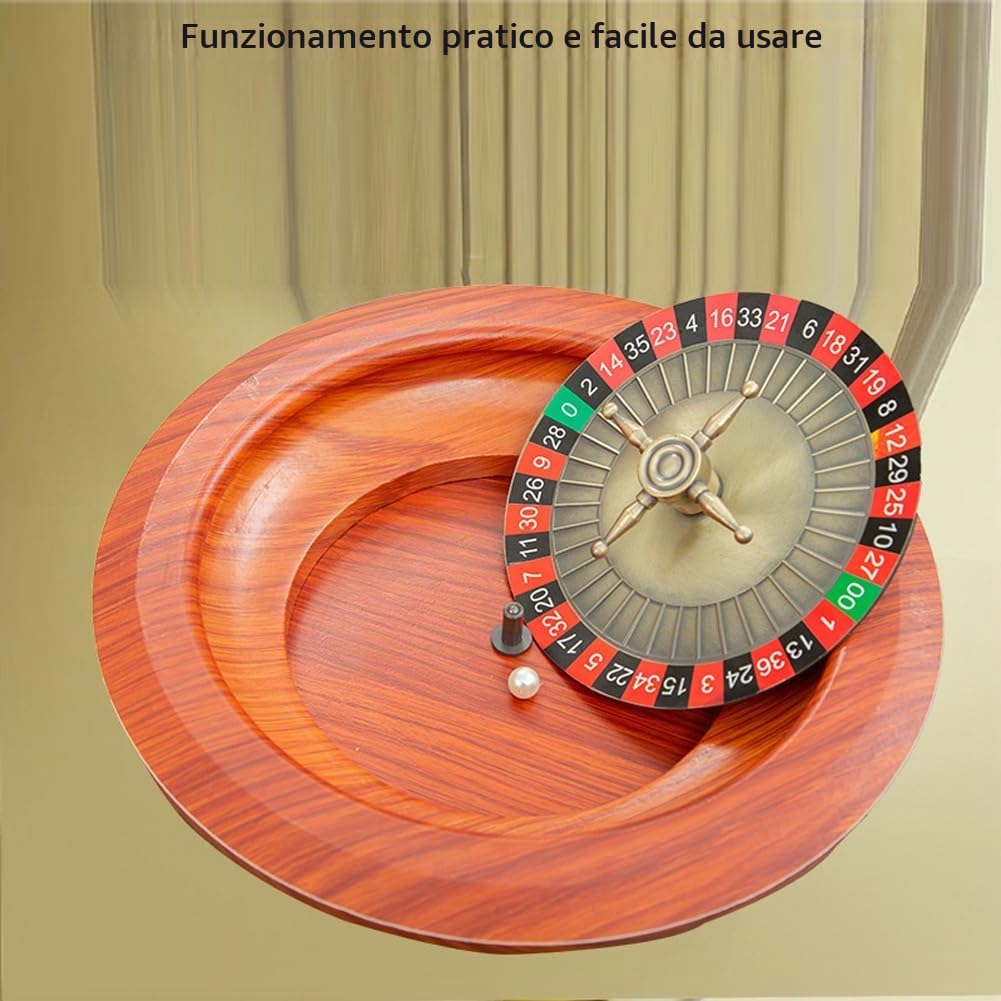 Ruota della Roulette in Legno Quadrante Digitale da 12 Pollici Roulette Russa Gioco da Tavolo Lotteria Giradischi Ruota della Roulette per intrattenimento per Adulti