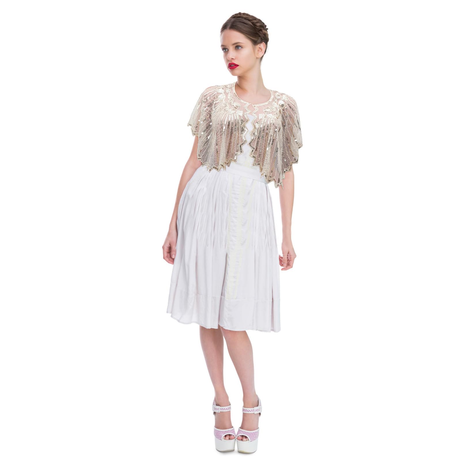 Produktbild von SOIMISS Pailletten Umhang Damen - Retro Bolero Für Party & Hochzeit