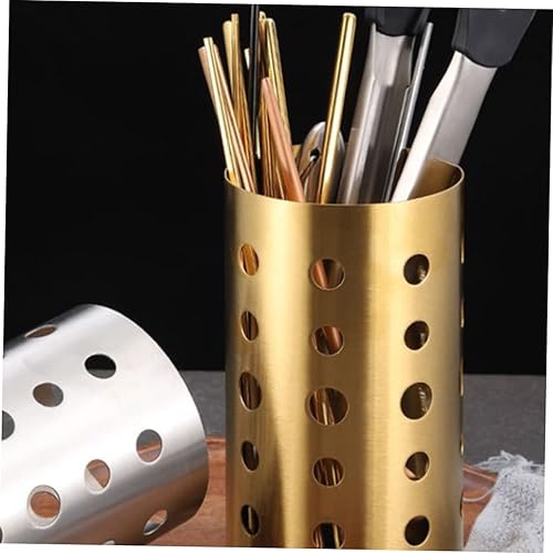 Miniatura 5 de LIFKICH Cuchara de cocina multiusos dorada organizador de acero escurridor de utensilios de secado para encimeras de cocina almacenamiento de