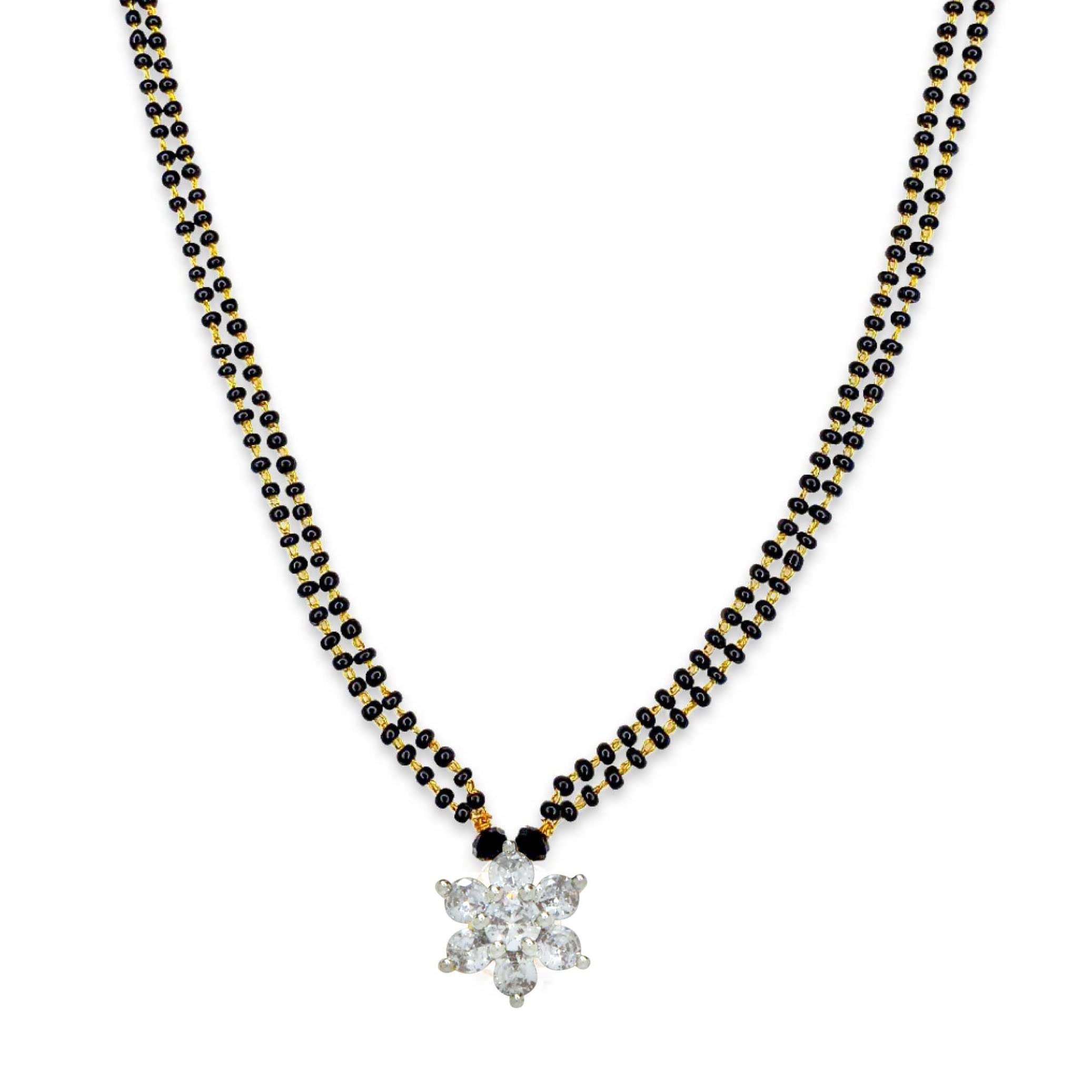 Kyoot Jewels AD Mangalsutra Gold Plated CZ Diamond With Black Beads Double Strand Mangal sutra with Earrings for Women & Girls (AD Mangalsutra) (Mangalsutra) (B09Z6TR7TK) Amazon Price History, Amazon Price Tracker