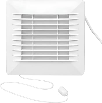 AirTech-UK Bathroom Extractor Fan with Pull Cord 100mm   Quiet Ventilation for Bathrooms & Kitchens   Wall Mounted Design