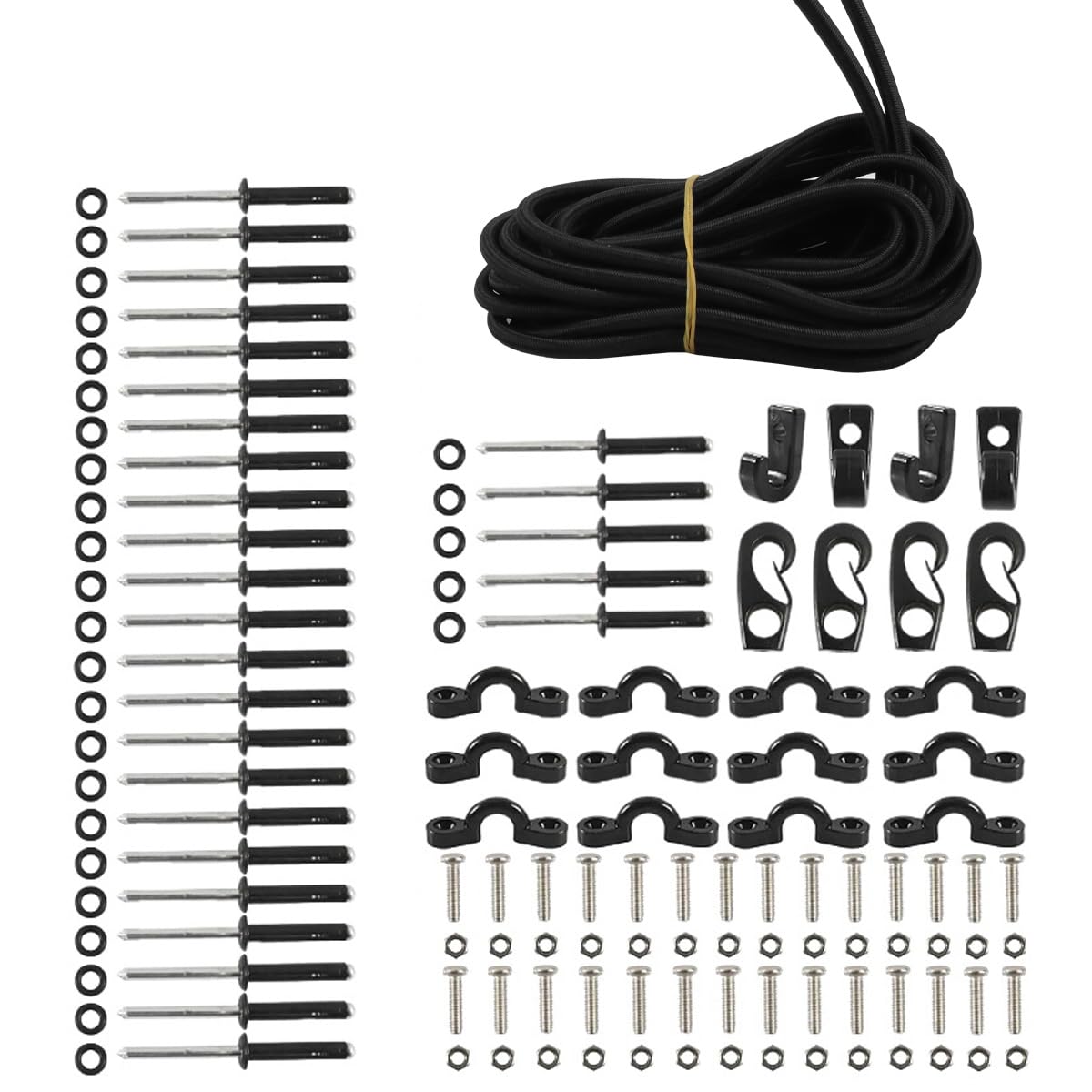 Kajak Deck Rigging Kit mit Bungee Cord Hook - Aufbewahrungszubehör für Kanus