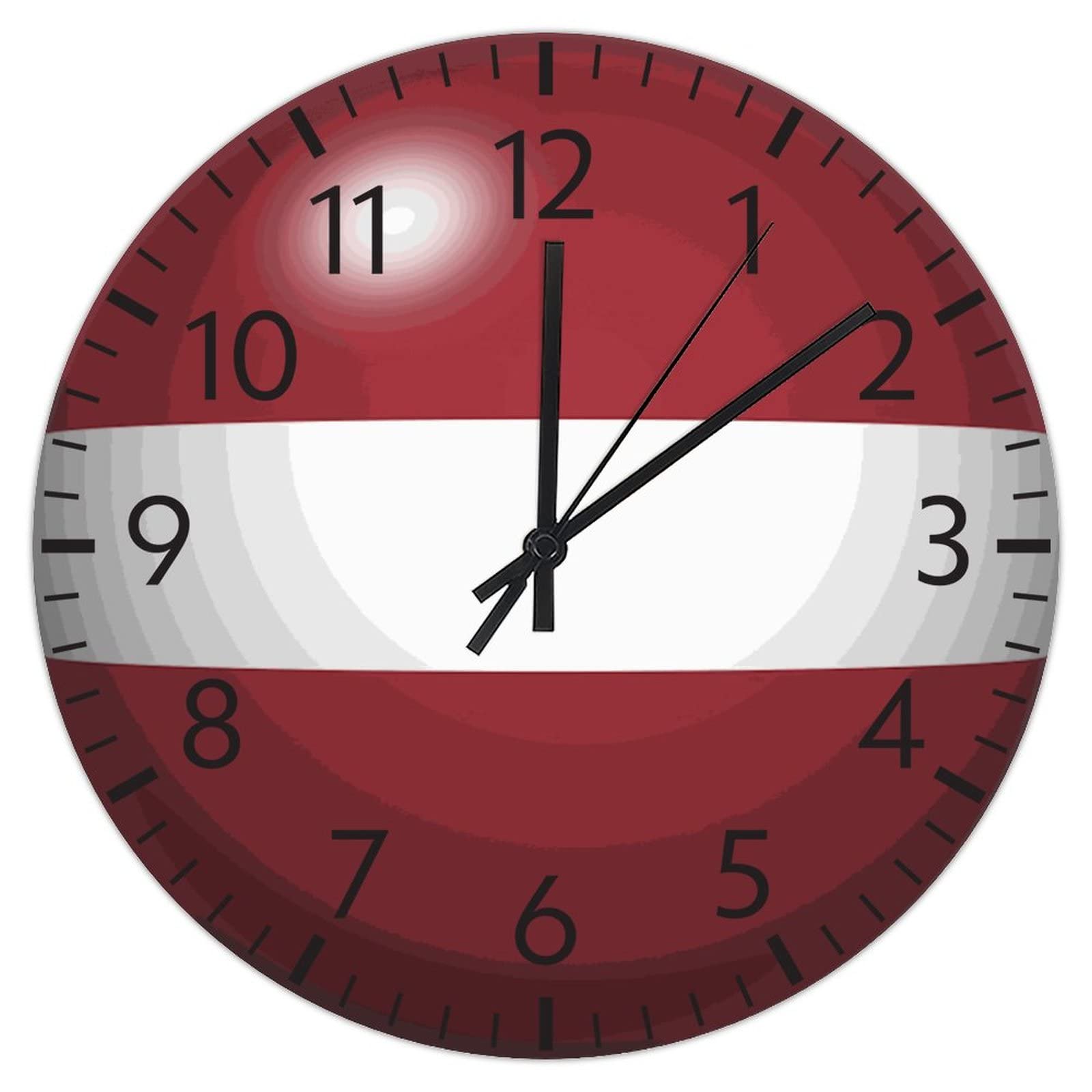 Horloge ronde drapeau Lettonie pour décorer le salon et le bureau