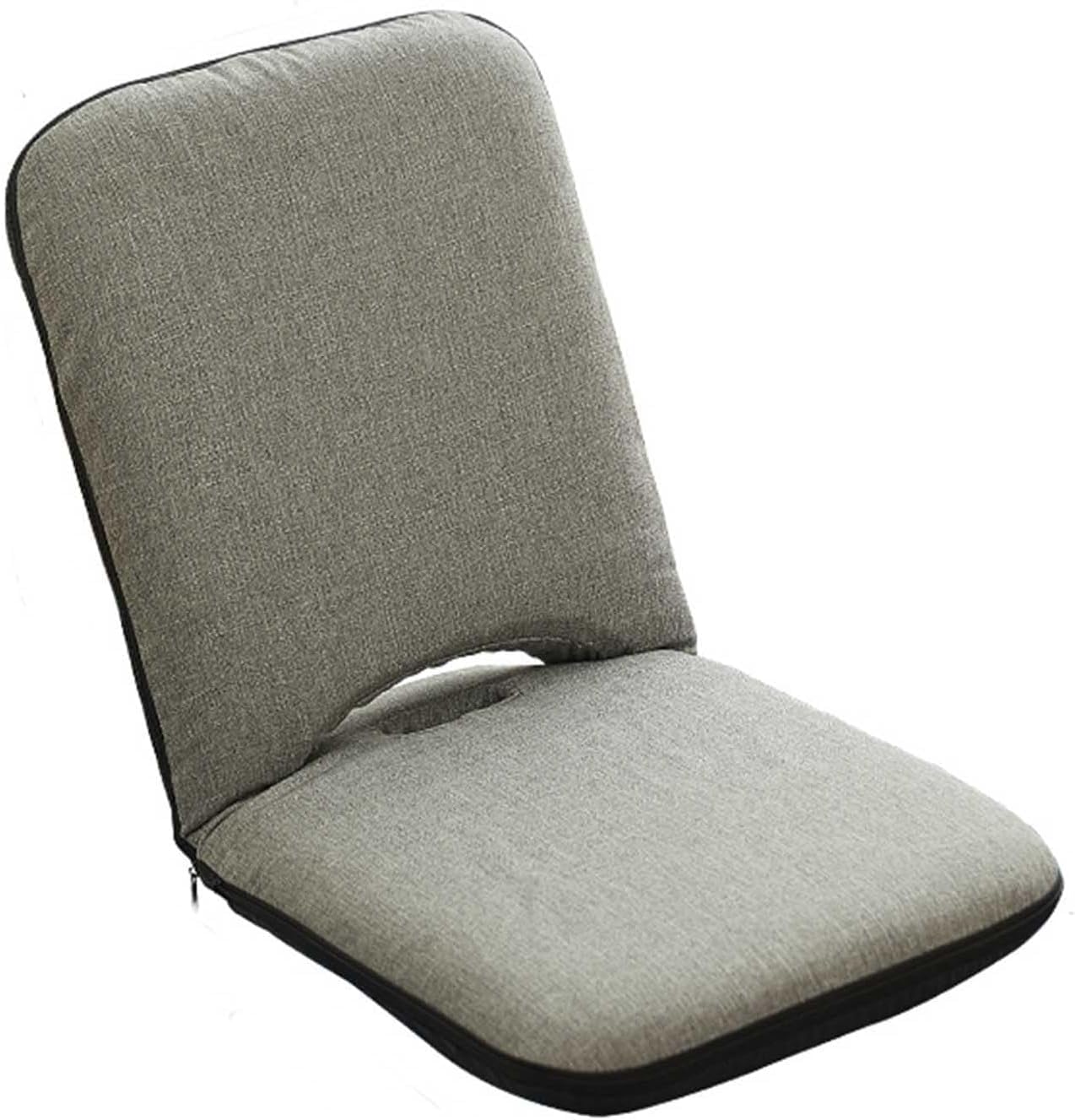 TONG TONG Modern Upholstered Floor Chair with Backrest Foldable Meditation Cushion Adjustable Backrest Chair Portable Floor Single Chair (Gray1, 43 * 52 * 50cm)