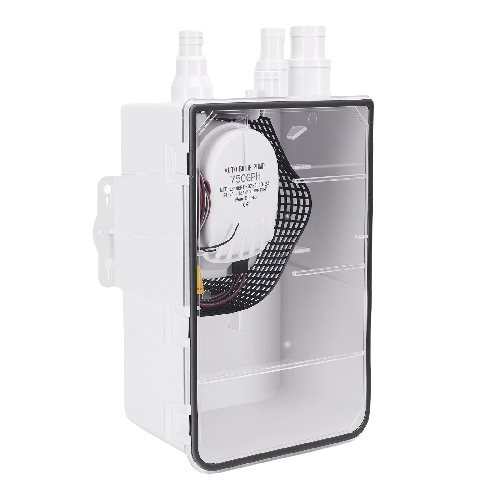 Yosoo Health Gear Automatyczna Pompa do Miski Prysznicowej 750GPH do łodzi, Konstrukcja z Wieloma Wlotami Pojazdów Kempingowych i łodzi, łatwa Instalacja Odprowadzania Wody z Kabiny