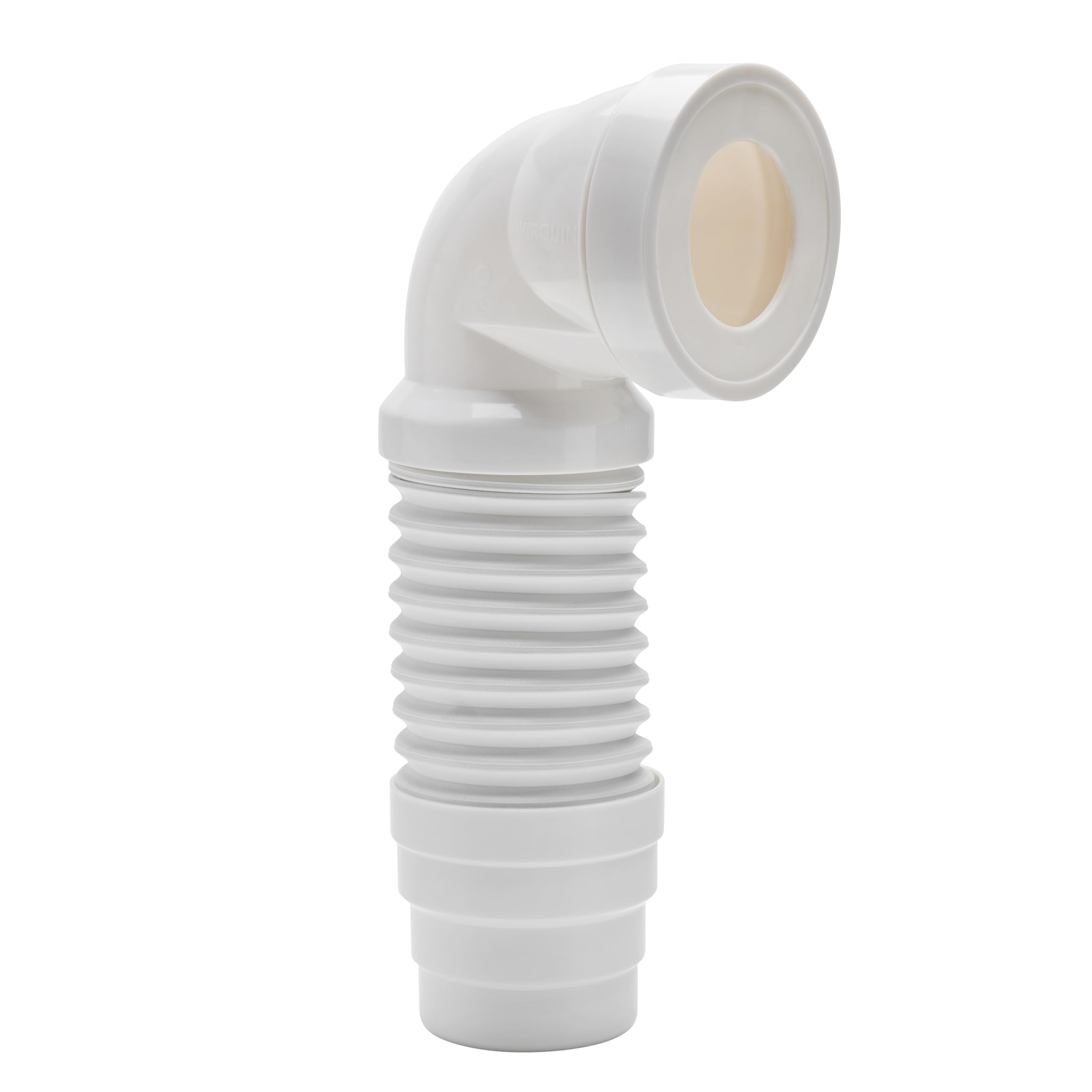 Wirquin 70718863 Pipe wc coudée extensible, à coller pour évacuation toilette, blanc