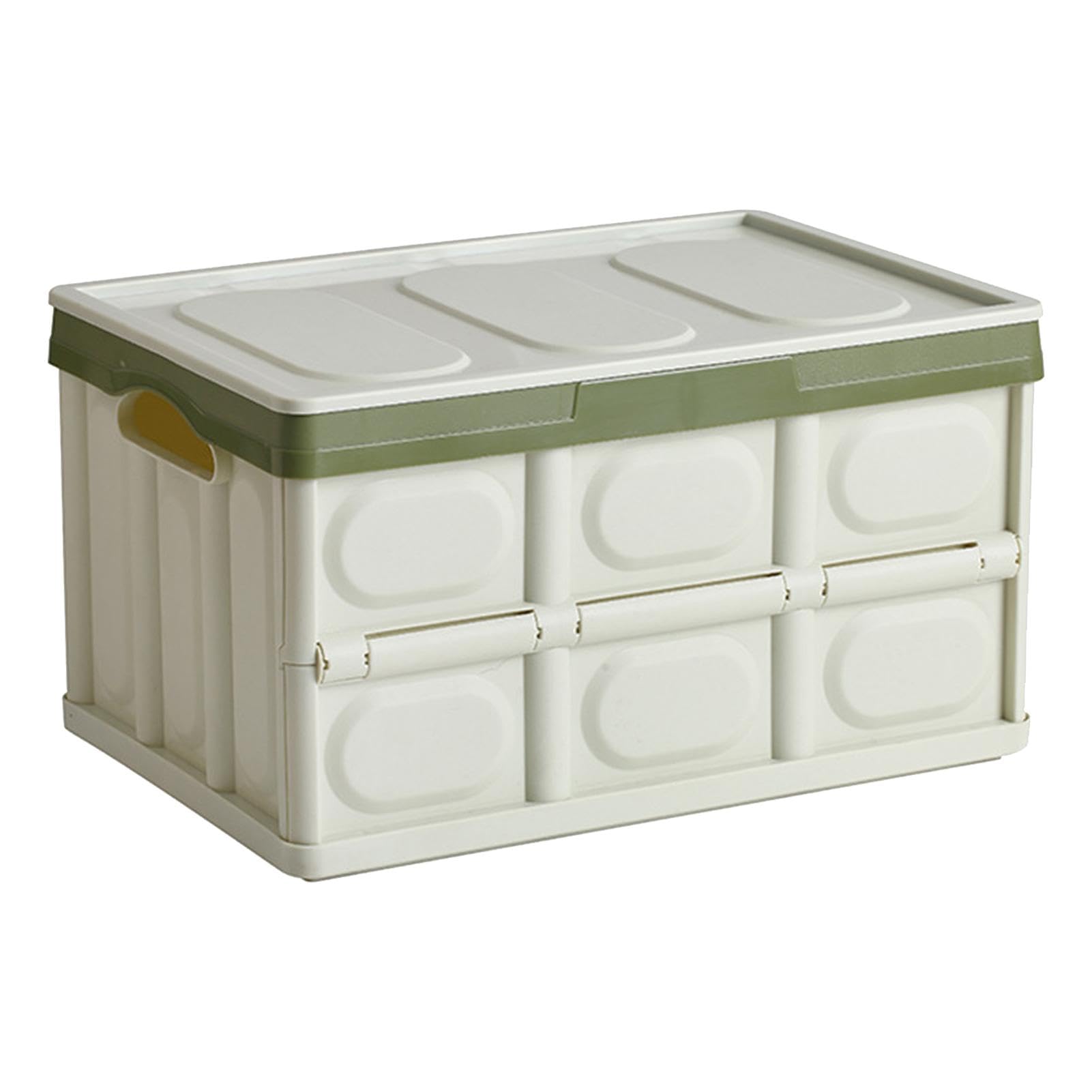 Organiseur de coffre pliable 55L avec couvercle en bois pour voiture