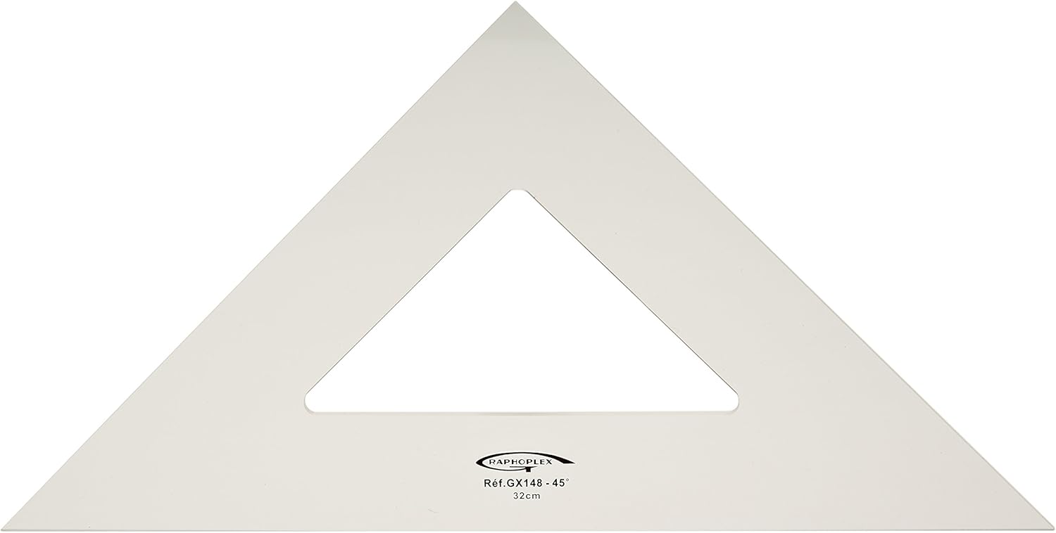 Set Square 45 ° 3 Straight Edges Transparent 32 cm Transparent