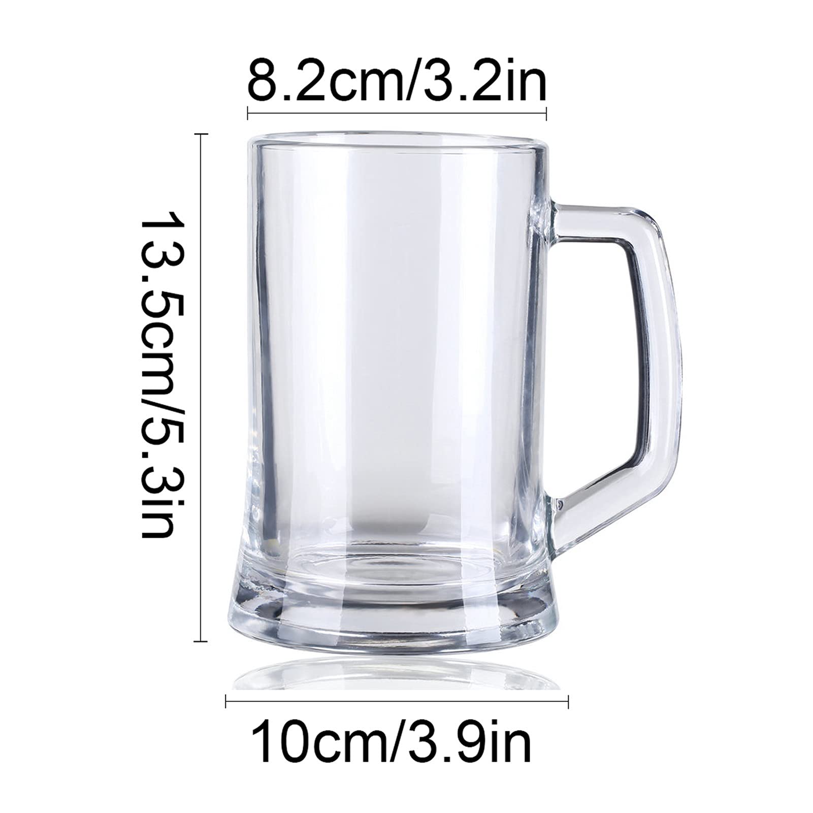 Copas de cerveza,Copas de beber, Vasos de cerveza con asa de 500 ml, ideales for fiestas, vasos reutilizables, material de vidrio, juego de 5 jarras de cerveza