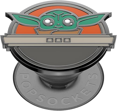 PopSockets Agarre para teléfono con soporte expandible, agarre adhesivo, PopSockets para teléfono, Star Wars - Grogu Pod
