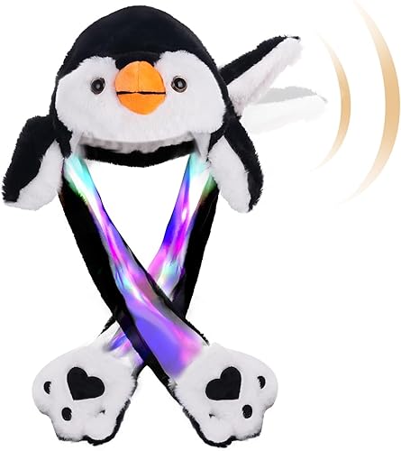 Sombrero de animal con orejas de felpa para saltar en movimiento, cosplay, fiesta, Navidad, vacaciones, lindo gorro con solapa para niños y adultos