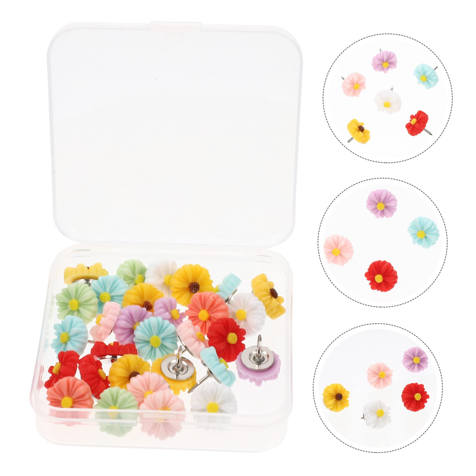 Lurrose 150piezas Pushpins Creativos Forma De Flor y Corazón TACS Multifuncionales para Mapa Accesorios Convenientes para Oficina y Hogar