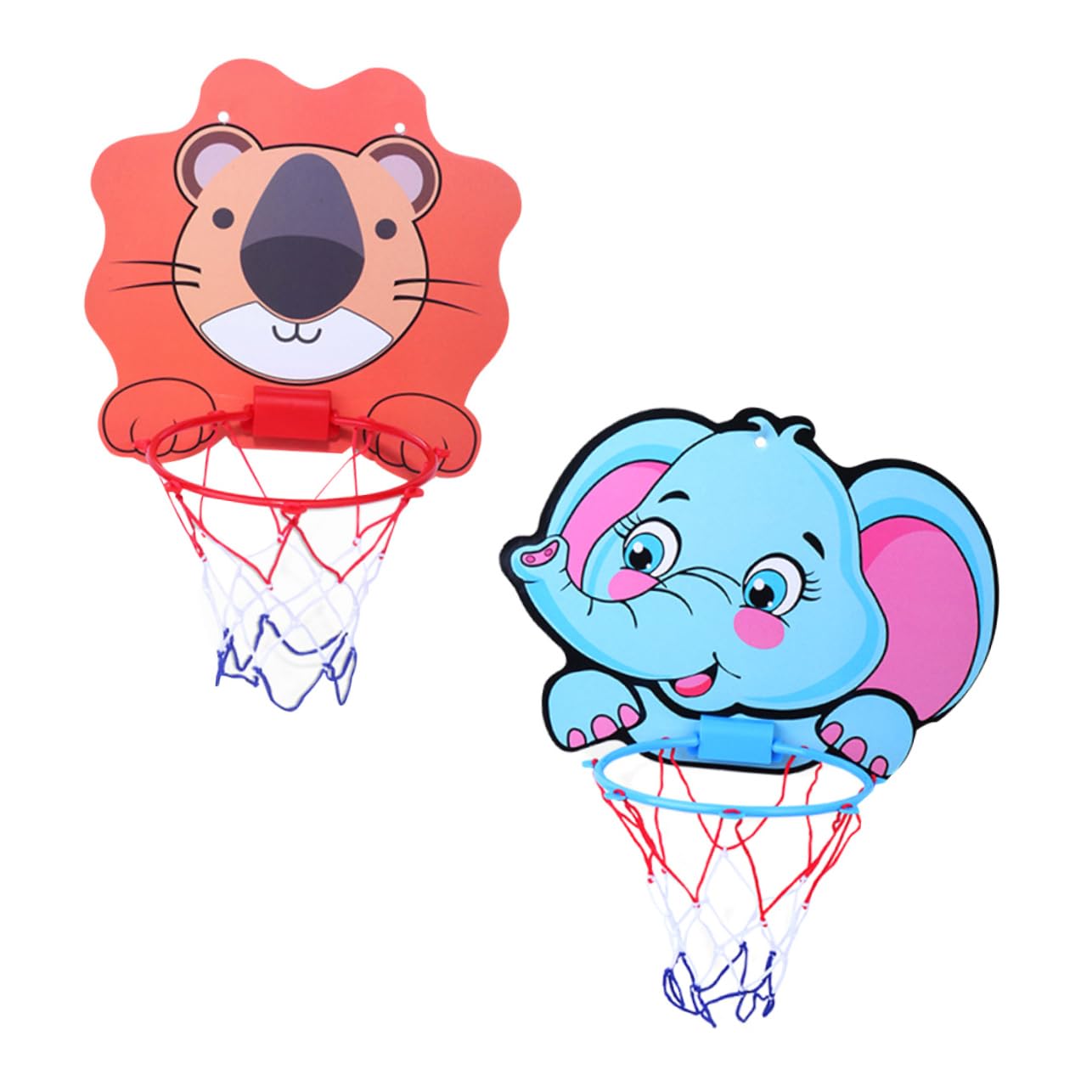 ORFOFE 2 Sets Wall Mounted Cartoon Basketball Board of Hole Hanging Basket for Indoor Enhancing Motor Skills and Parent Interaction