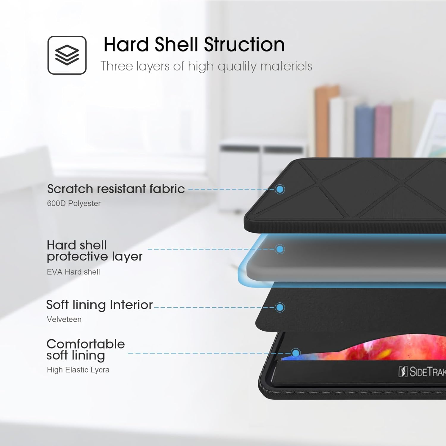 Smatree 15inch Protective Hard Sleeve Case for Portable Monitor and Laptop, Compatible with 15.6/15.8 SideTrak Solo Pro Bag, Travel Business Work Notebooks Carrying Case - Image 4