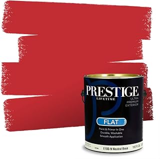 Paints Exterior Paint and Primer In One, 1-Gallon, Flat, Comparable Match of Sherwin Williams* Real Red*