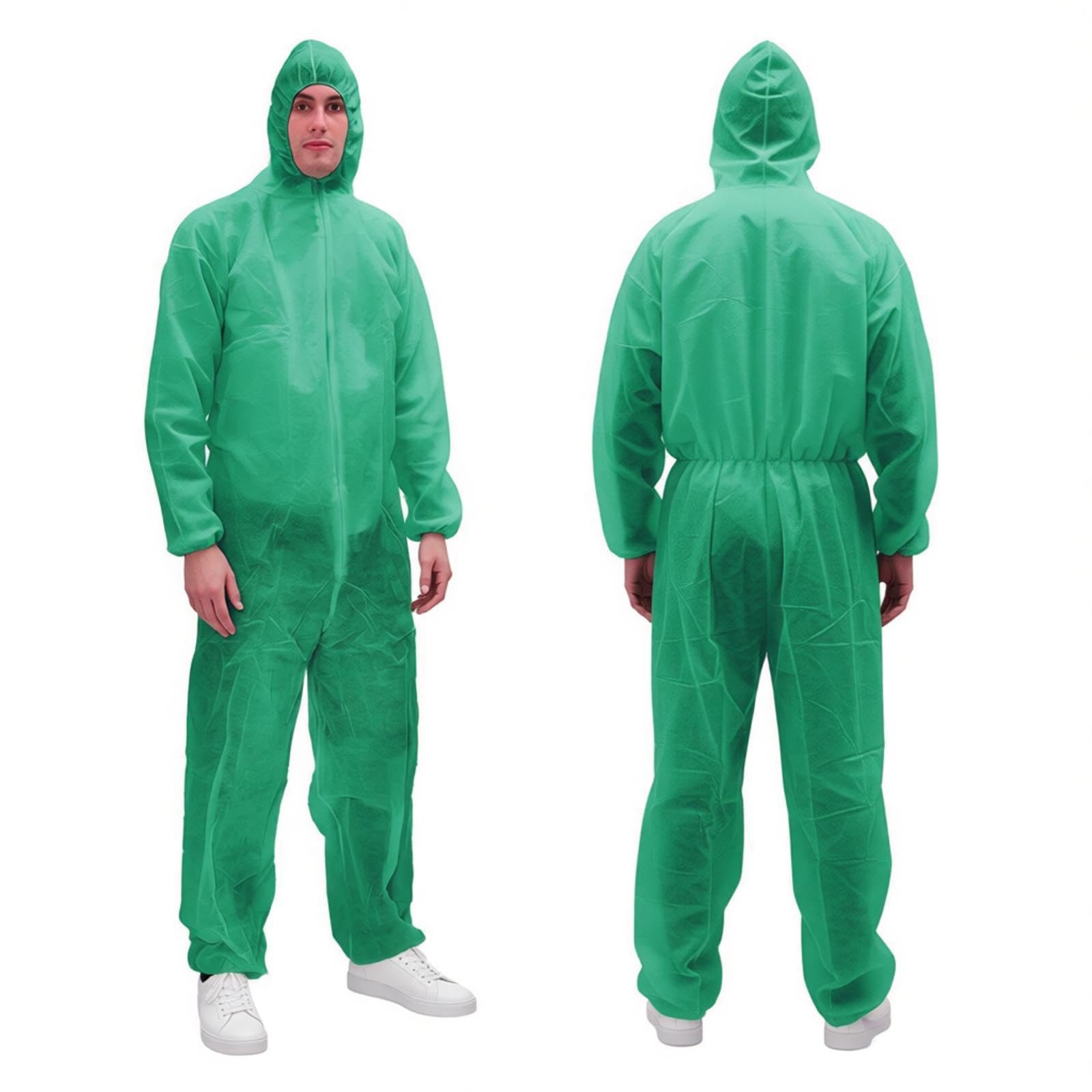 RAYGARD Colorful Disposable Coverall for Men, PPE Hazmat Suits with Hood and Elastic Cuffs for Spray Painting Industrial