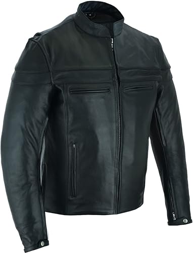 Miniatura 7 de Vance Leather Men's Premium Leather Racer Jacket with Vents