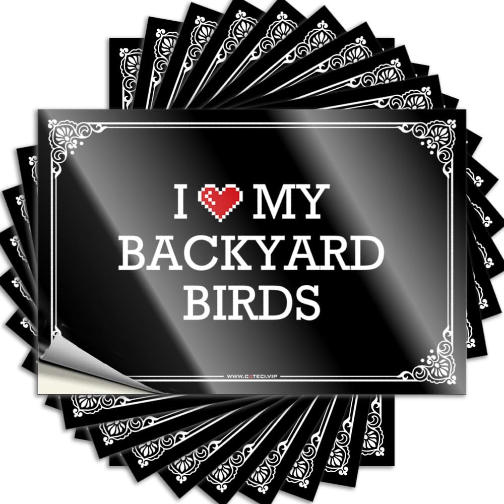 Tattoos Bedroom Decorations Waterproof Vinyl Sticker | I Love My Backyard Birds Unique Bumper for Drinking DIY Projects(6X9CM)