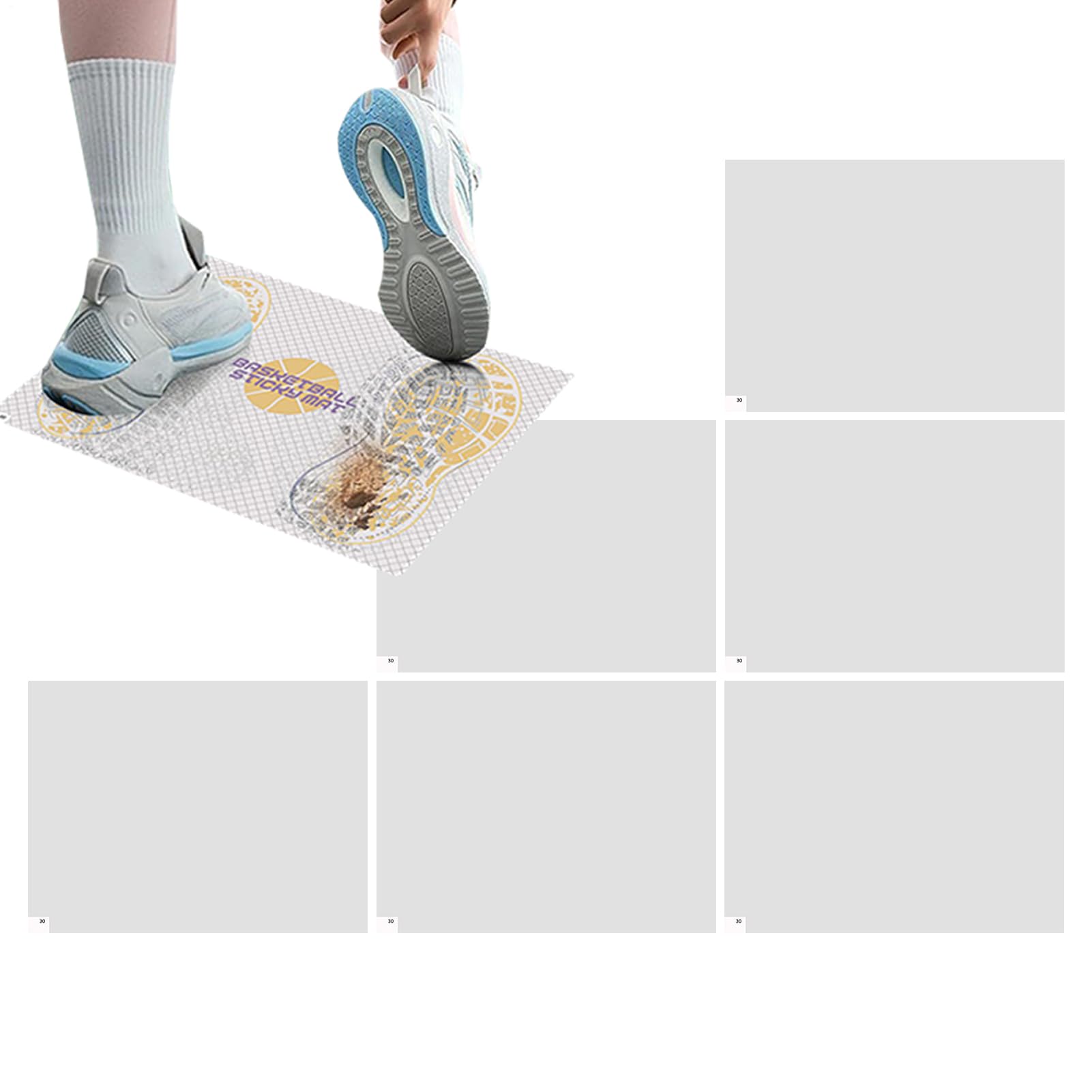 Tapis adhésif de basket-ball – Coussinet adhésif de traction portable, rehausseur de chaussures antidérapantes | Outil d'entraînement remplaçable, feuille de nettoyage pour chaussures de football et