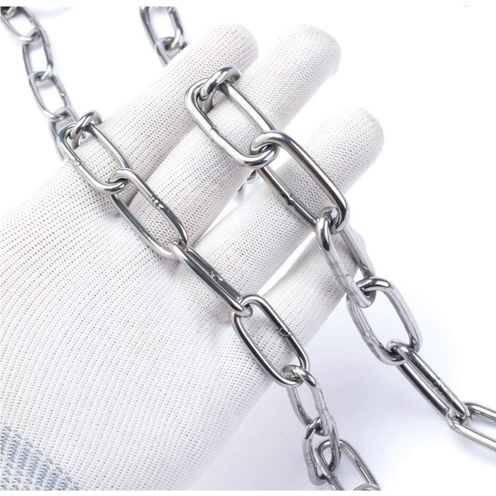 Catena in acciaio inossidabile, maglie saldate per recinzioni sospese ad alta resistenza, ideale per catena per cani, catena per altalena, catena per asciugare la biancheria, diametro 1,2 mm