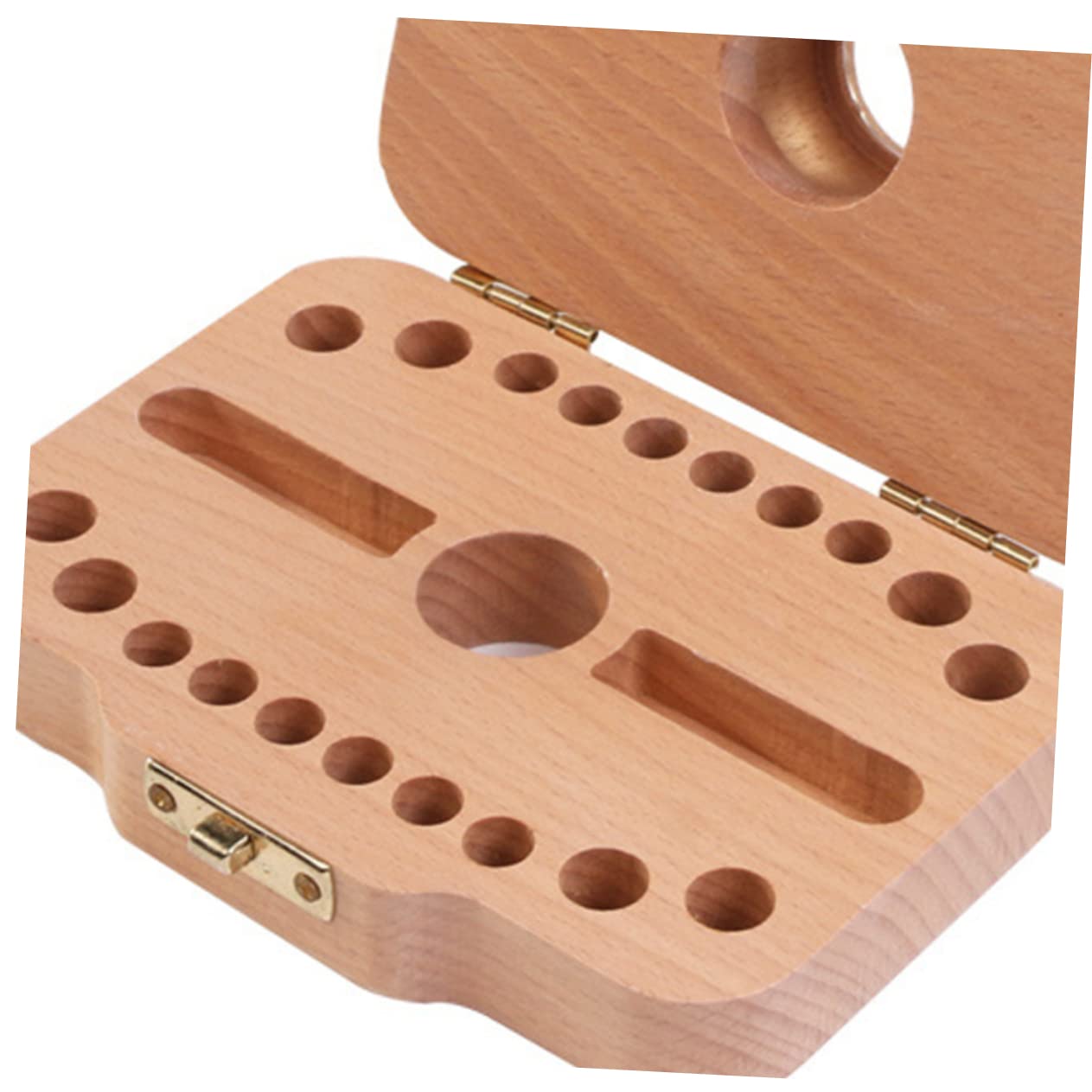 Toyvian Wooden Camera Tooth Box Portable Teeth Holder for Creative Keepsake Storage Case for Home Use