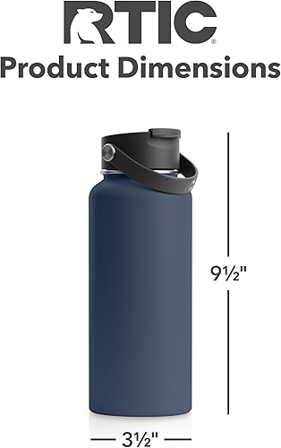 Miniatura 4 de RTIC Botella aislada al vacío de 32 onzas aislamiento de doble pared de acero inoxidable sin BPA reutilizable a prueba de fugas para agua bebidas
