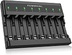 AA Rechargeable Batteries with Charger, 4 Bay AA AAA Battery Charger with LED Indicator&Independent Slots, 4 Pack 2800mAh High Capacity Ni-MH AA Rechargeable Batteries for Household Electronics