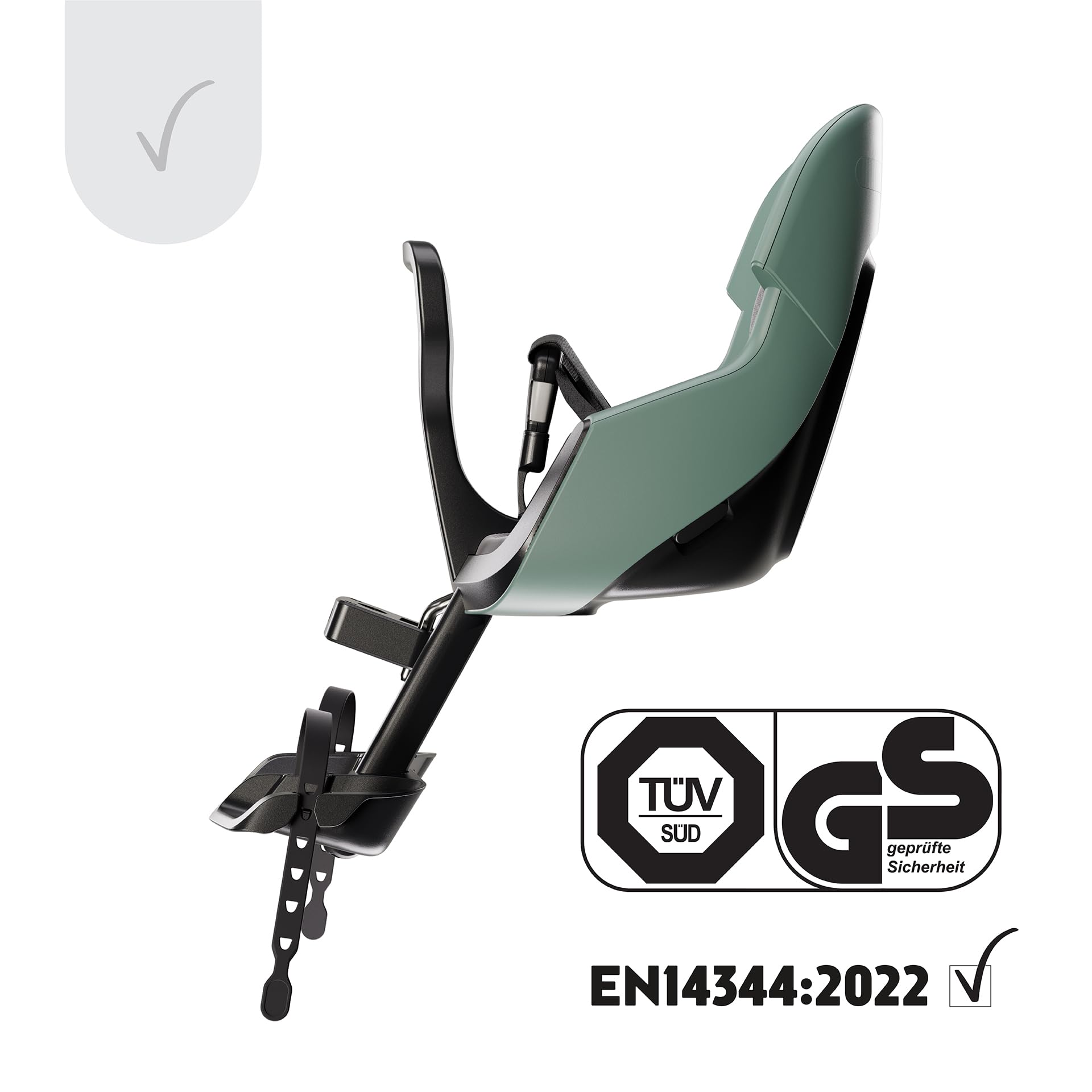 Seggiolino Anteriore Da Bicicletta Per Bambini Bobike EVOLVE MINI con Sicurezza Doppia, Design Avvolgente e Montaggio su Tubo di Sterzo per il Massimo Comfort e Stile