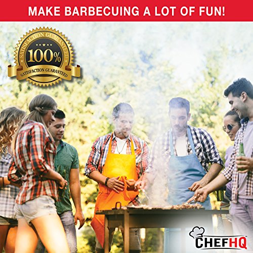 CHEFHQ BBQ Grill Tools Set with Meat Thermometer 4 Stainless Steel