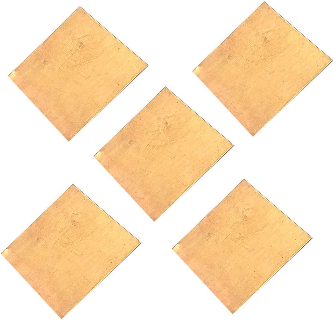 Sahiba Gems Set of 5 Pcs Copper Square Pieces for Pooja/Astrological and Lal Kitab Remedy