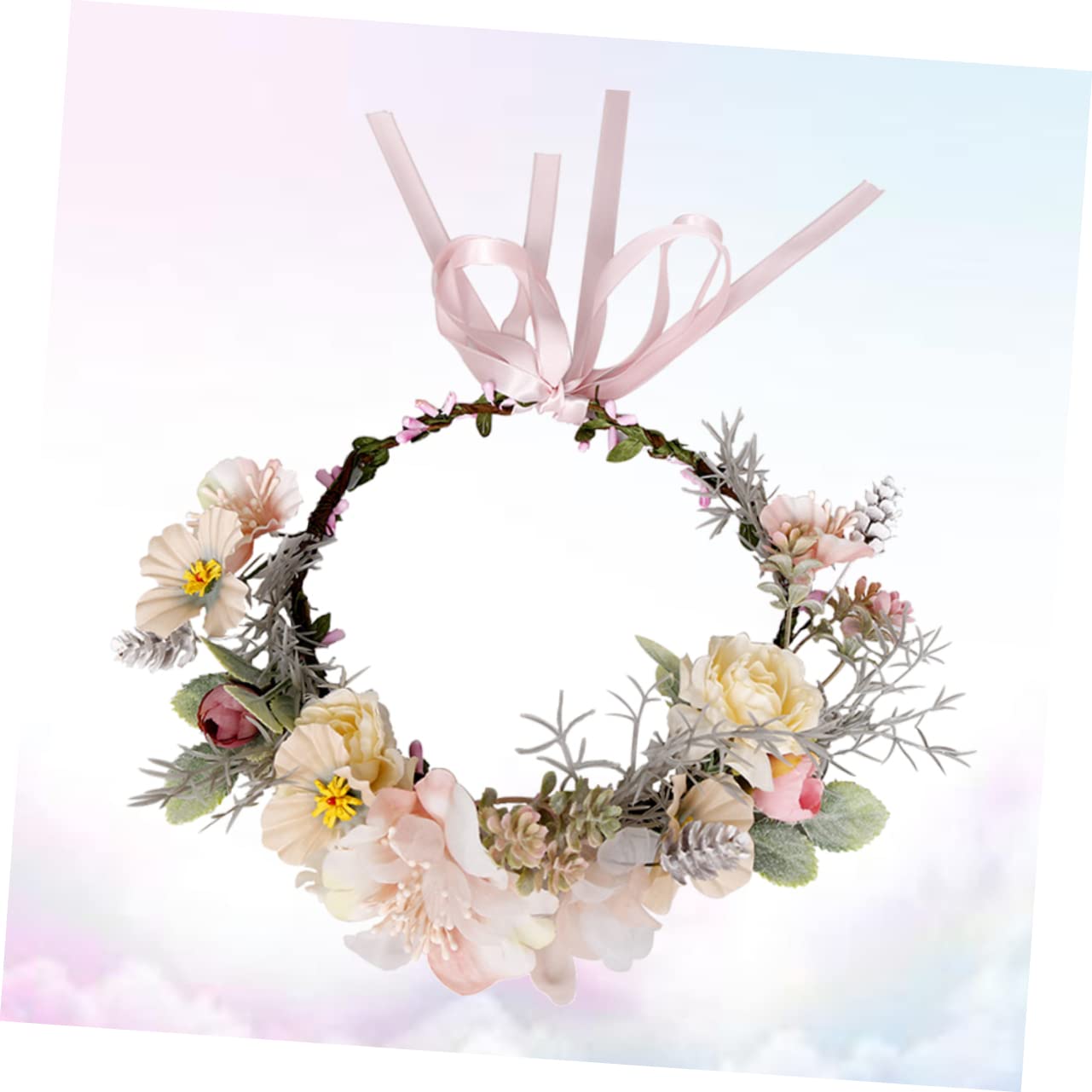 FRCOLOR 3stücke Bohemian Stil Blumenkranz Haarschmuck Mit Ripsband Elegantes Farbenfrohes Haarband Für Hochzeiten Partys Und Fotorequisiten Für Mädchen