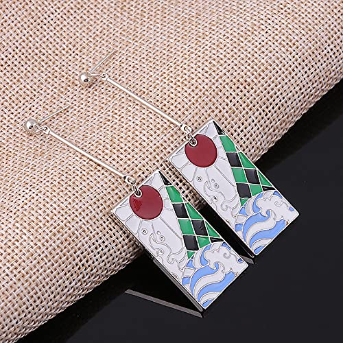 Demon Slayer Kamado Tanjirou oorbellen anime cosplay metalen oorbellen hanger oorbellen Halloween accessoires - Image 7
