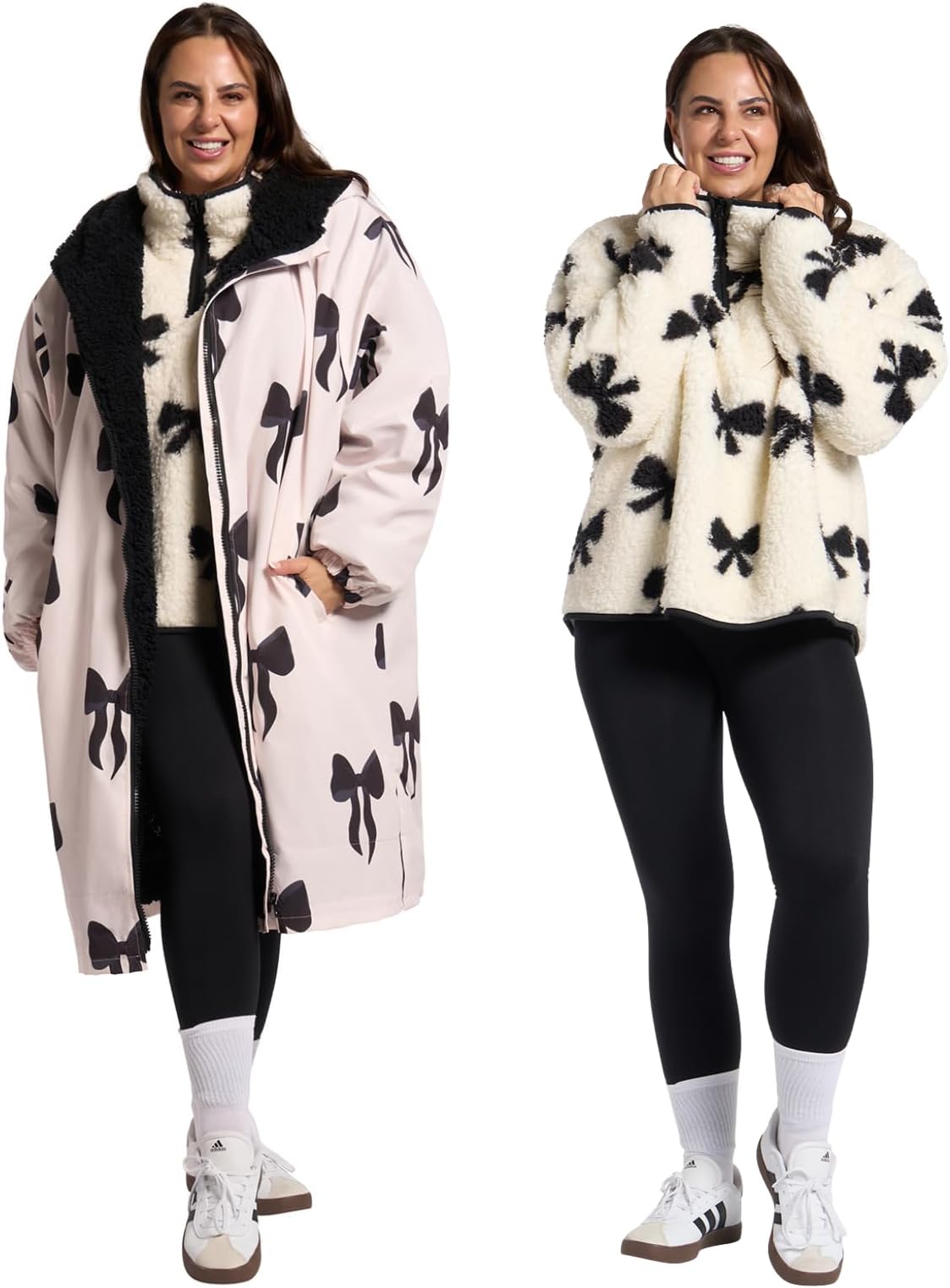 Drying Robe with Matching Fleece Jacket, All-In-One Waterproof Changing Robe & Warm Comfy Fleece Jackets for Women Men - 2 Piece Outdoor Clothing Bundle (S/M, L/XL)
