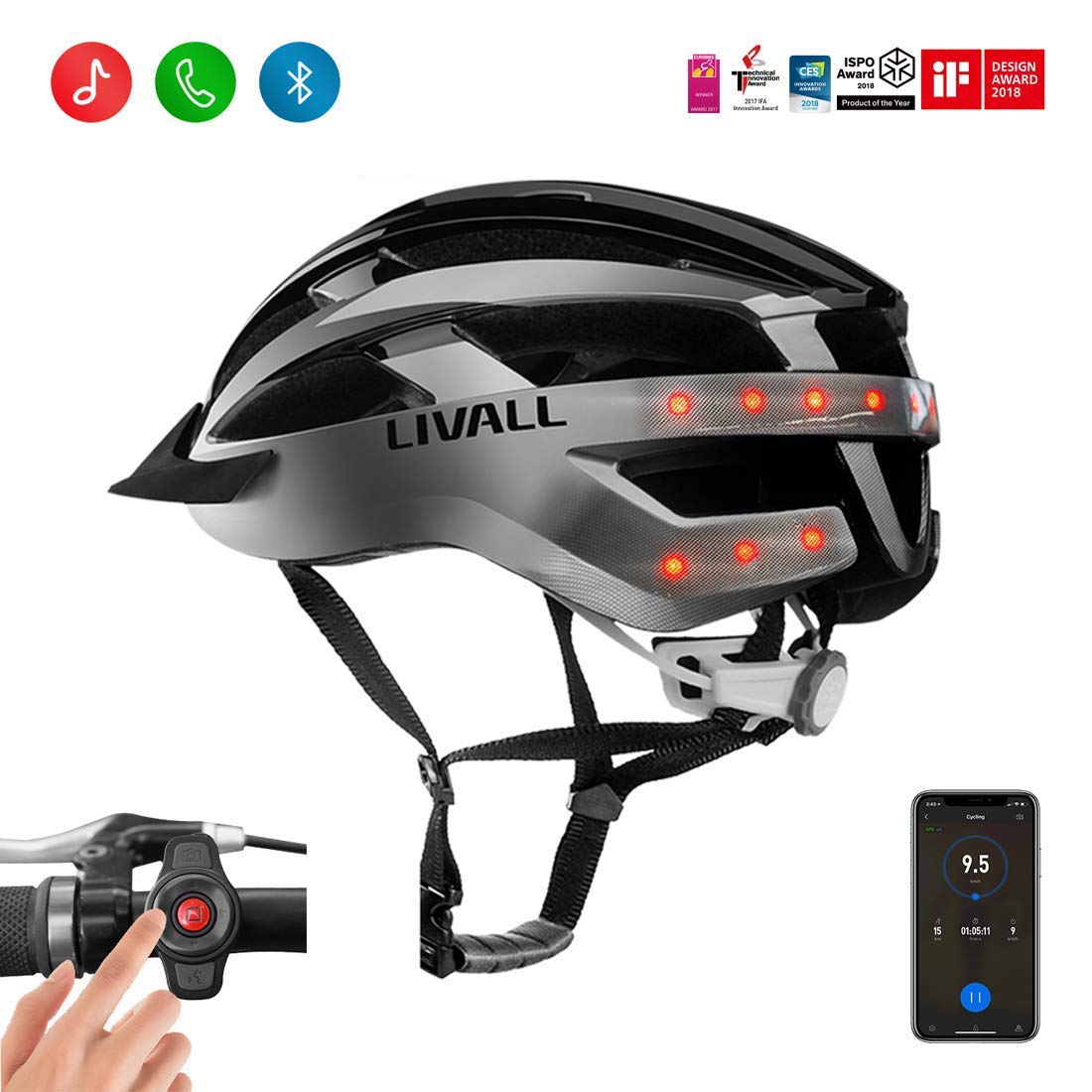 bicycle helmet with lights built in